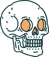 imagen icónica de estilo tatuaje de una calavera png