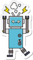 sticker of a cute cartoon dancing robot png