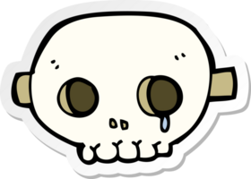 pegatina de una máscara de calavera de dibujos animados png