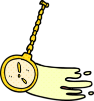 cartoon doodle swinging gold watch png