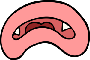 dessin animé doodle bouche de vampire png