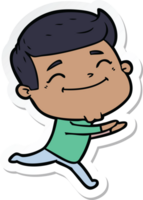 sticker of a happy cartoon man png