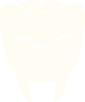 dent de dessin animé de style plat couleur png