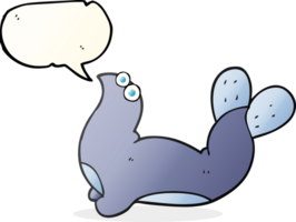 mão desenhado discurso bolha desenho animado foca png