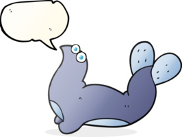 mano disegnato discorso bolla cartone animato foca png