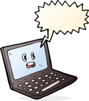 cartoon laptop computer with speech bubble png