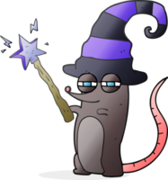 hand drawn cartoon magic witch mouse png