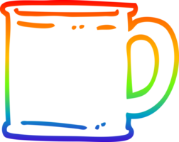 rainbow gradient line drawing of a cartoon tankard png