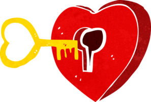 cartoon heart with key png