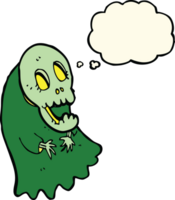 cartoon spooky ghoul with thought bubble png