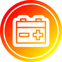 industrial battery circular icon with warm gradient finish png