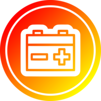 industriel batterie circulaire icône avec chaud pente terminer png