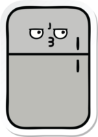 sticker of a cute cartoon fridge  zer png