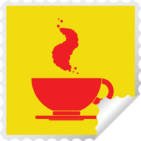 heet kop van koffie plein pellen sticker png