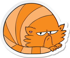 sticker of a cartoon grumpy cat png