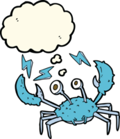 cartoon crab with thought bubble png