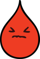 hand drawn quirky cartoon emotional blood drop png