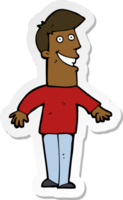 sticker of a cartoon grinning man png