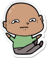 sticker of a cartoon nervous man png