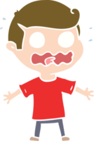 flat color style cartoon man totally stressed out png