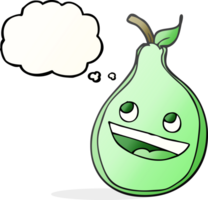 hand drawn thought bubble cartoon pear png