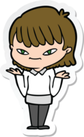 sticker of a cartoon woman png