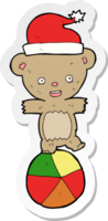 sticker of a cartoon christmas teddy bear png