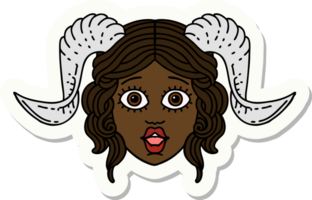 sticker of a tiefling character face png
