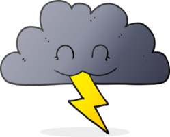 main tiré dessin animé orage nuage png