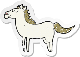 adesivo retrô angustiado de um cavalo de desenho animado png