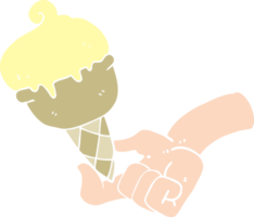 flat color illustration of ice cream png