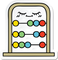 sticker of a cute cartoon abacus png