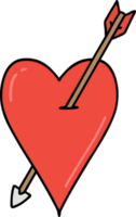 tattoo in traditional style of an arrow and heart png