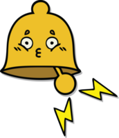 sticker of a cute cartoon ringing bell png