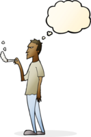 cartoon annoyed smoker with thought bubble png