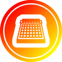 monatlich Kalender kreisförmig Symbol mit warm Gradient Fertig png