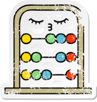 distressed sticker of a cute cartoon abacus png