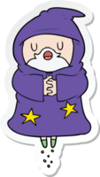 sticker of a cartoon floating wizard png