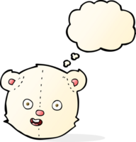 cartoon polar teddy bear head with thought bubble png