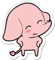 adesivo di un simpatico cartone animato elefante png
