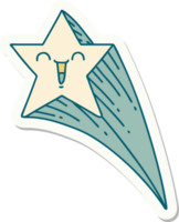 sticker of a tattoo style shooting star png