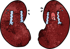 riñones de dibujos animados llorando png