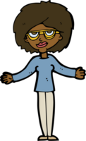 mulher de desenho animado usando óculos png