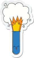 sticker of a cartoon exploding chemicals in test tube png