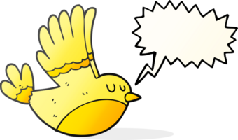 hand drawn speech bubble cartoon flying bird png