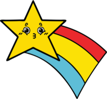 cute cartoon of a shooting rainbow star png