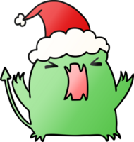 hand drawn christmas gradient cartoon of kawaii devil png