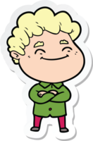 sticker of a cartoon friendly man png