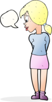 cartoon pretty girl with speech bubble png