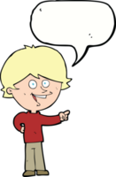 cartoon boy laughing and pointing with speech bubble png